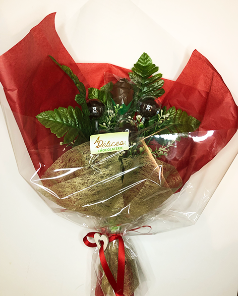 Bouquet de fleurs en chocolat